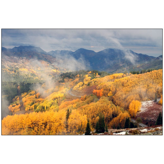 Big Cottonwood Canyon Autumn Color and Fog - Brighton, Utah - bp0016 - Photograph Print Poster Picture Photography Art Images Landscape