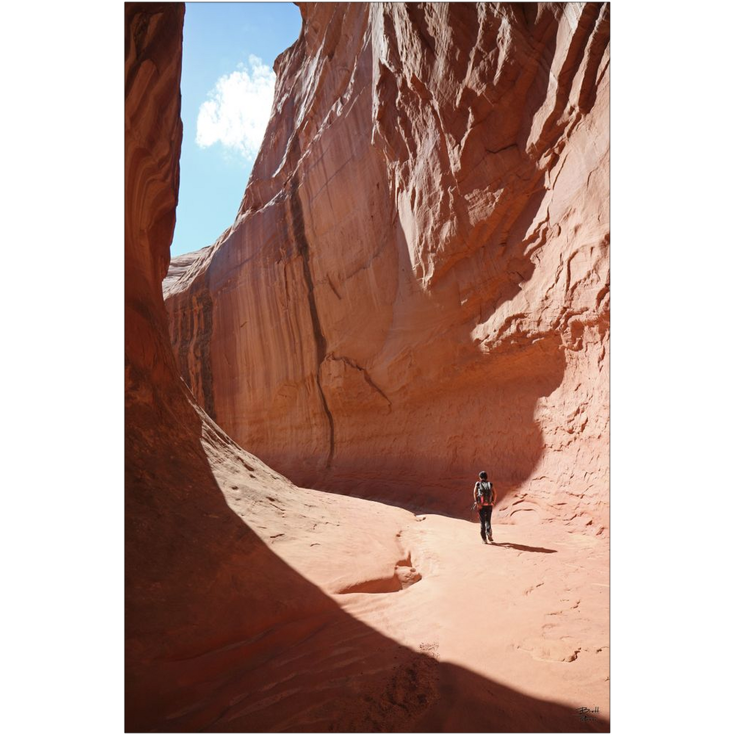 Southern Utah Canyon Hiker - Leprechaun Canyon - Hanksville, Utah - bp0175 - Photograph Print Poster Picture Photography Landscape Artist