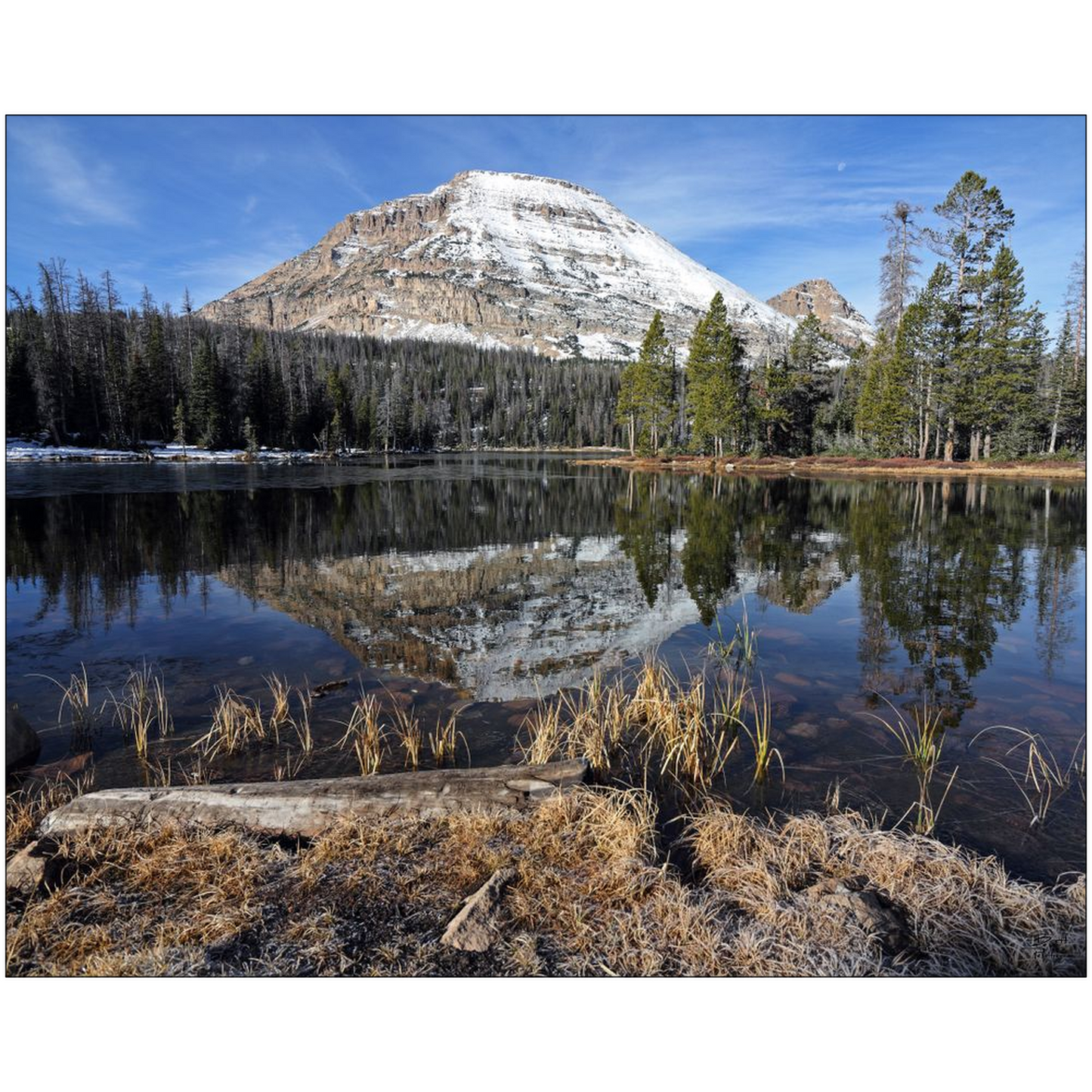 Bald Mountain and Mirror Lake - Uinta Mountains, Utah - bp0024 - Photograph Print Poster Picture Photography Art Artist Landscape