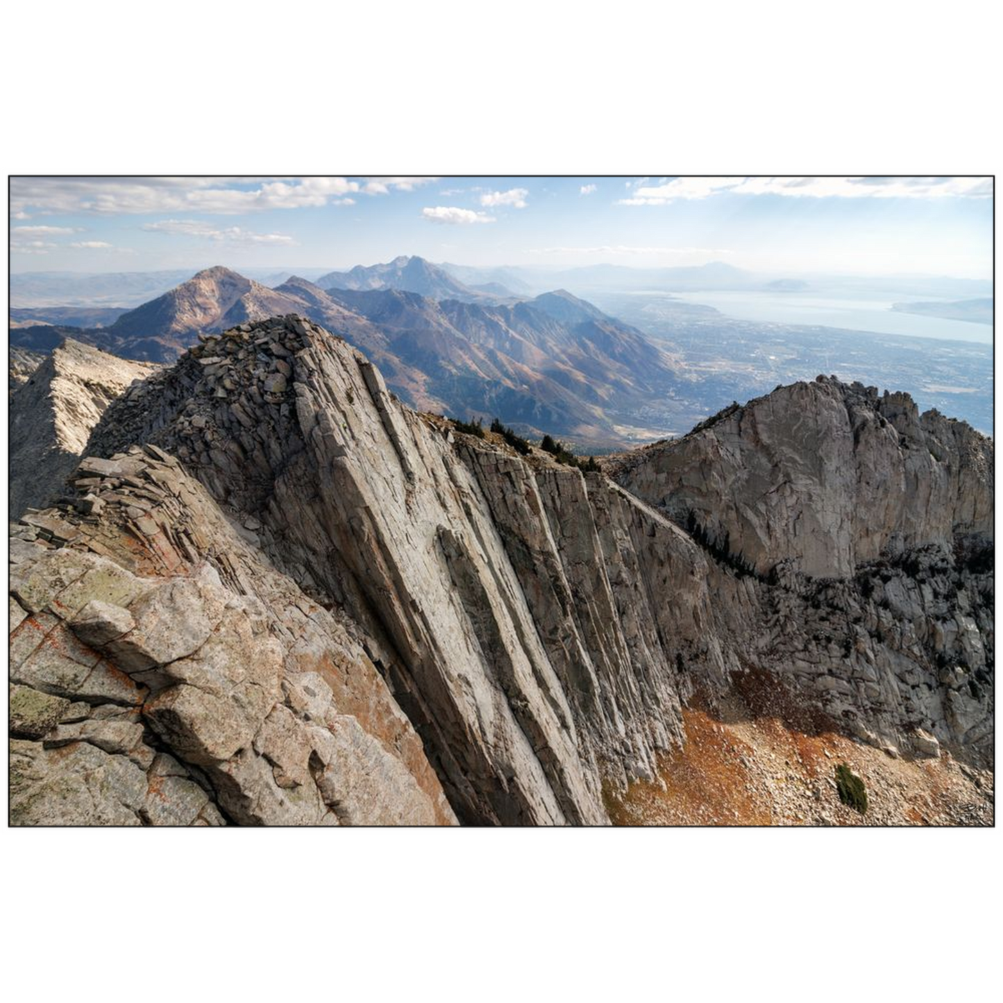 Lone Peak View from the Summit - Lone Peak Wilderness, Utah - bp0225 - Photograph Print Poster Picture Photography Images Landscape