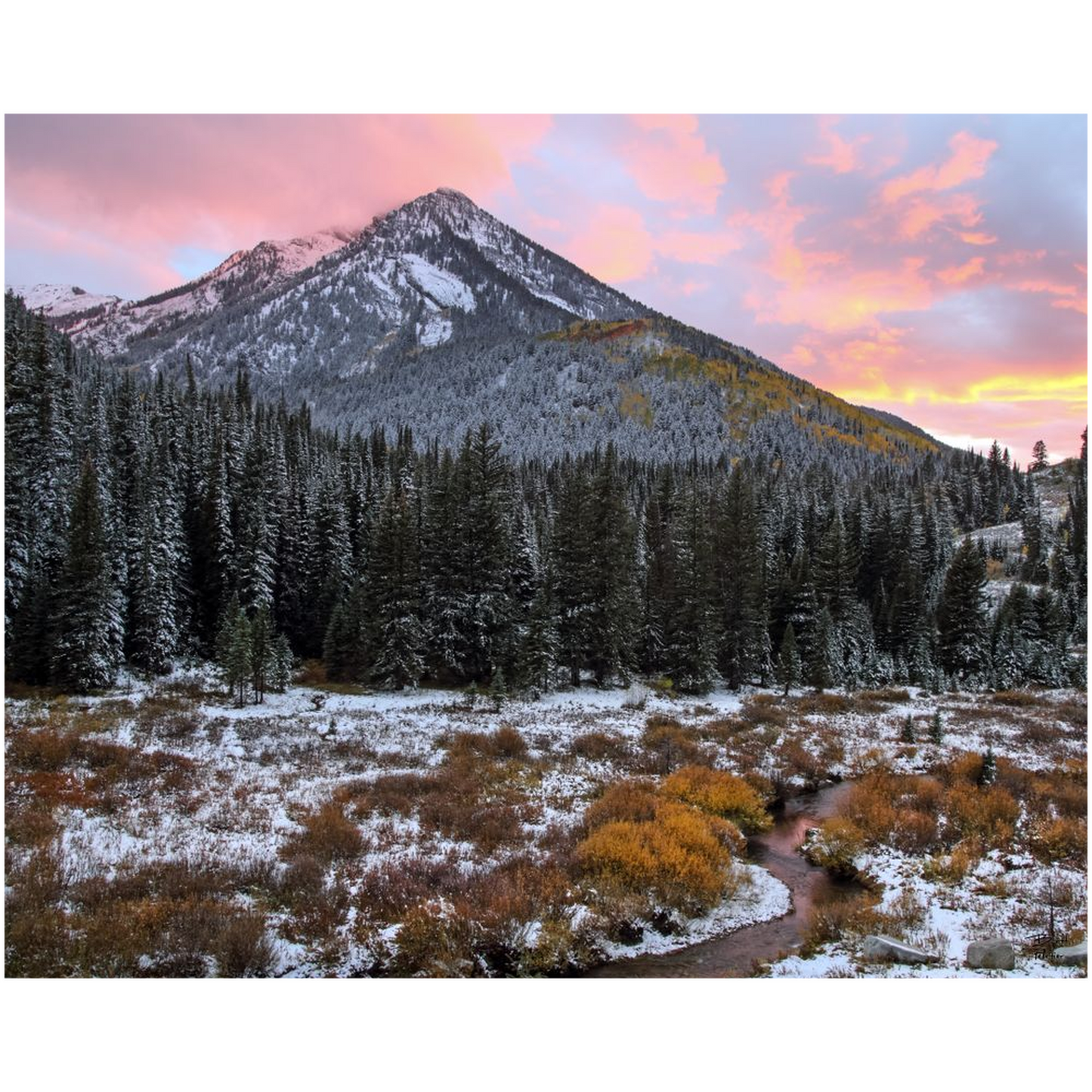 Kessler Peak Fall Sunset - Big Cottonwood Canyon, Utah - bp0163 - Photograph Print Poster Picture Photography Landscape Artist Art Images