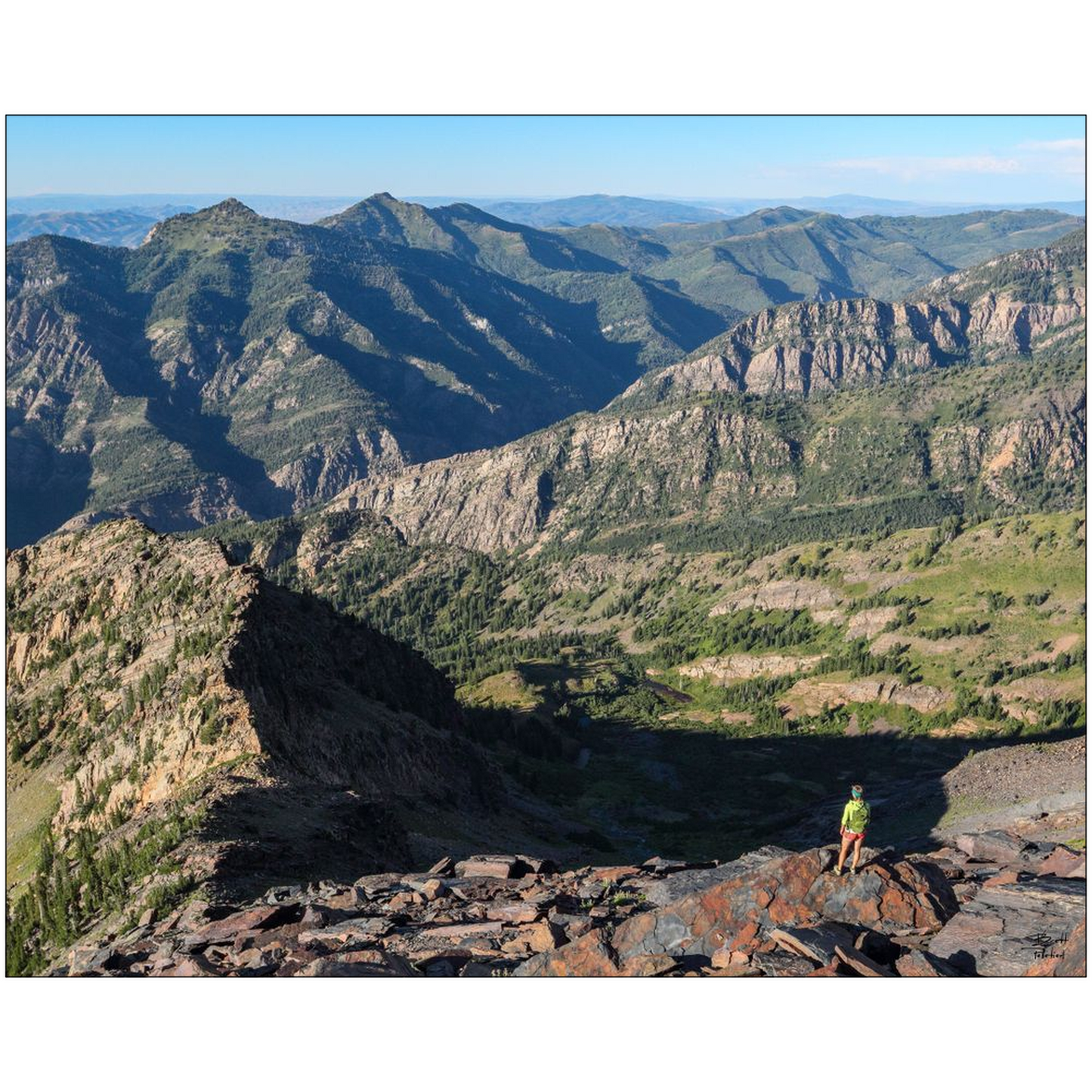 Broads Fork Summer Ridge Hiker - Big Cottonwood Canyon, Utah - bp0173 - Photograph Print Poster Picture Photography Landscape Artist