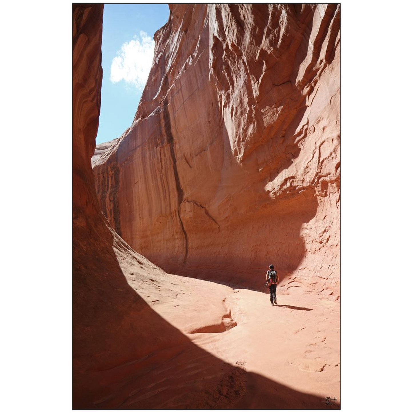 Southern Utah Canyon Hiker - Leprechaun Canyon - Hanksville, Utah - bp0175 - Photograph Print Poster Picture Photography Landscape Artist