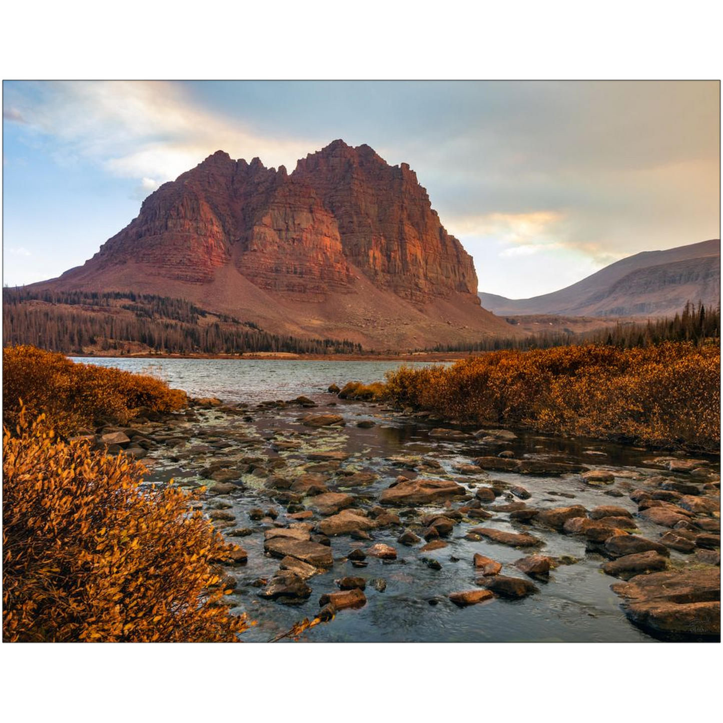 Red Castle Autumn Sunset - High Uinta Wilderness, Utah - bp0222 - Photograph Print Poster Picture Photography Images Landscape Art Artist