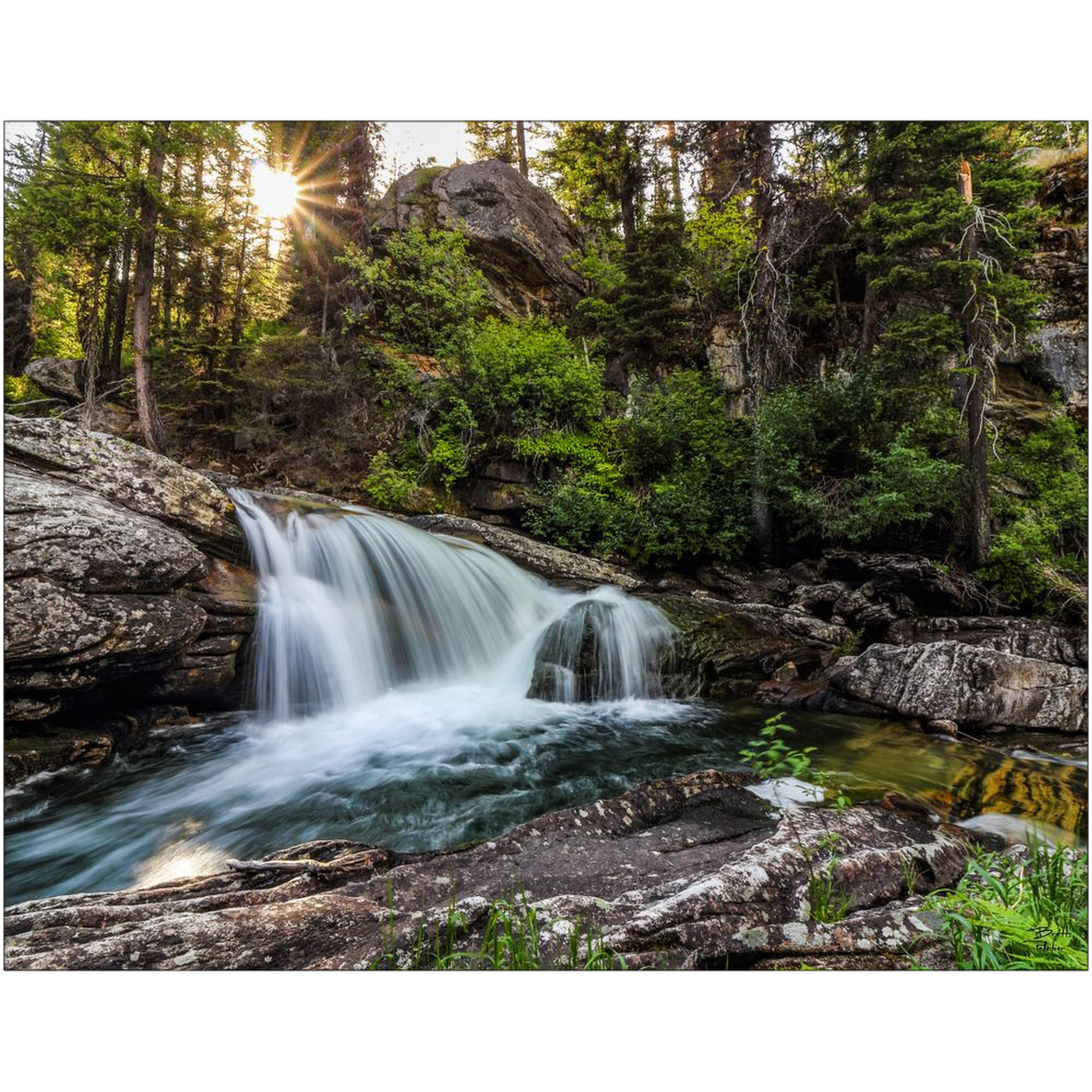 Tin Cup Creek Falls #1 - Bitterroot Mountains, Montana - bp0042 - Photograph Print Poster Picture Photography Art Artist Images Landscape