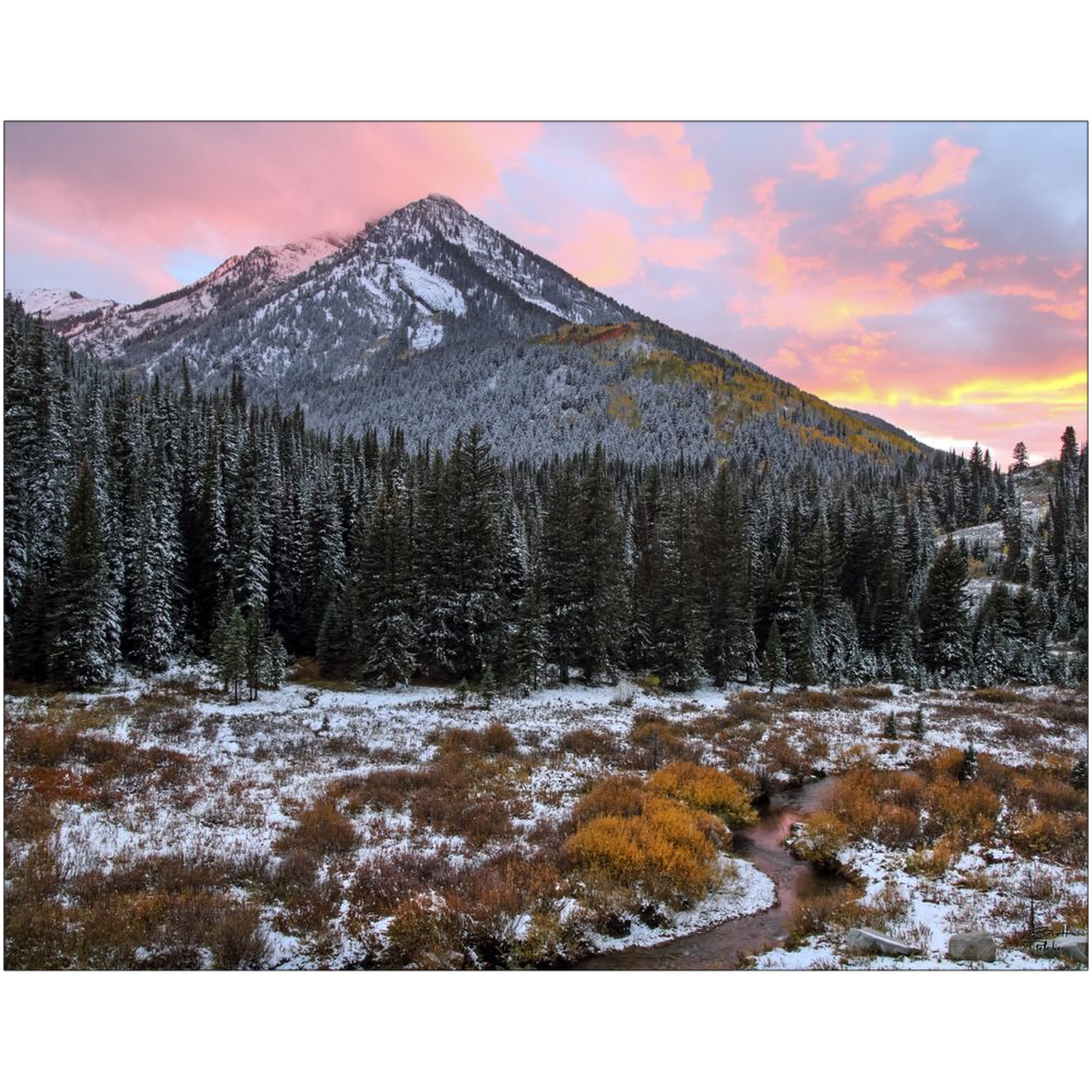 Kessler Peak Fall Sunset - Big Cottonwood Canyon, Utah - bp0163 - Photograph Print Poster Picture Photography Landscape Artist Art Images