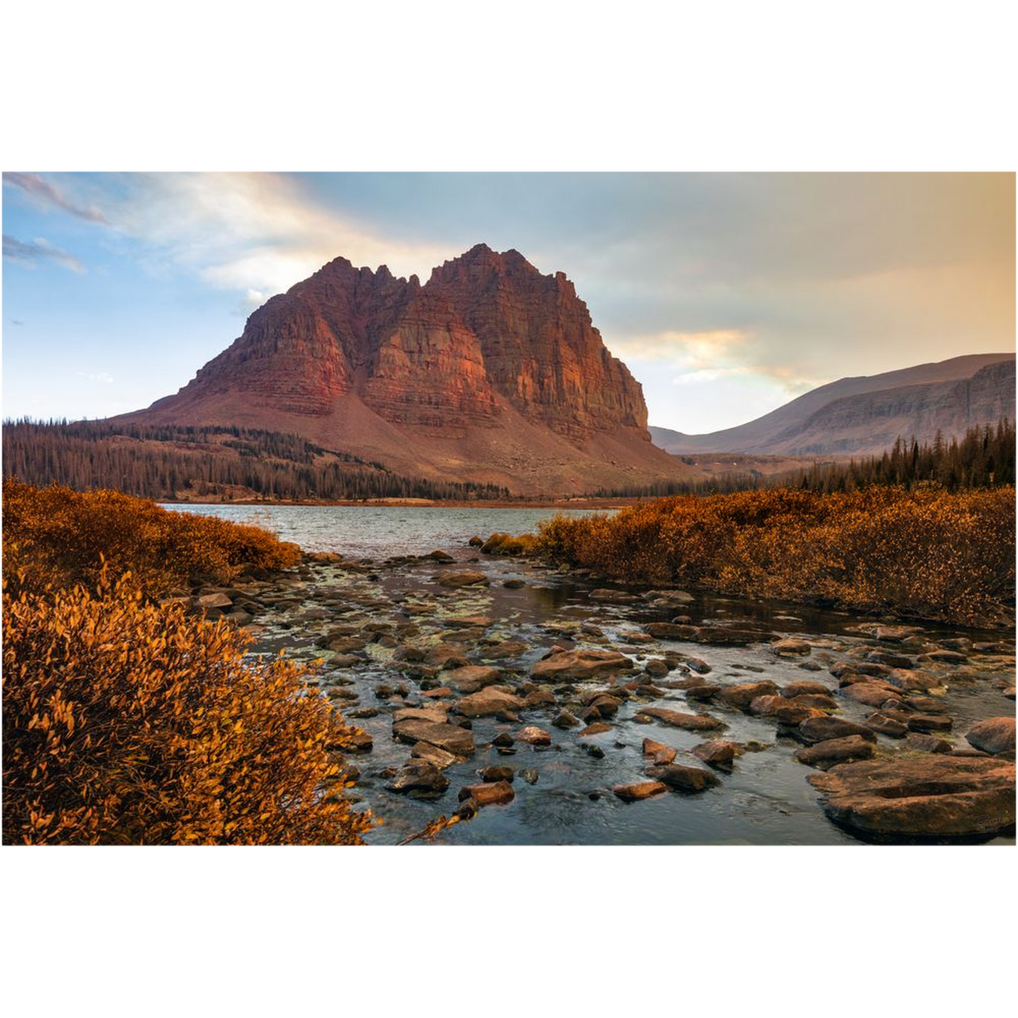 Red Castle Autumn Sunset - High Uinta Wilderness, Utah - bp0222 - Photograph Print Poster Picture Photography Images Landscape Art Artist