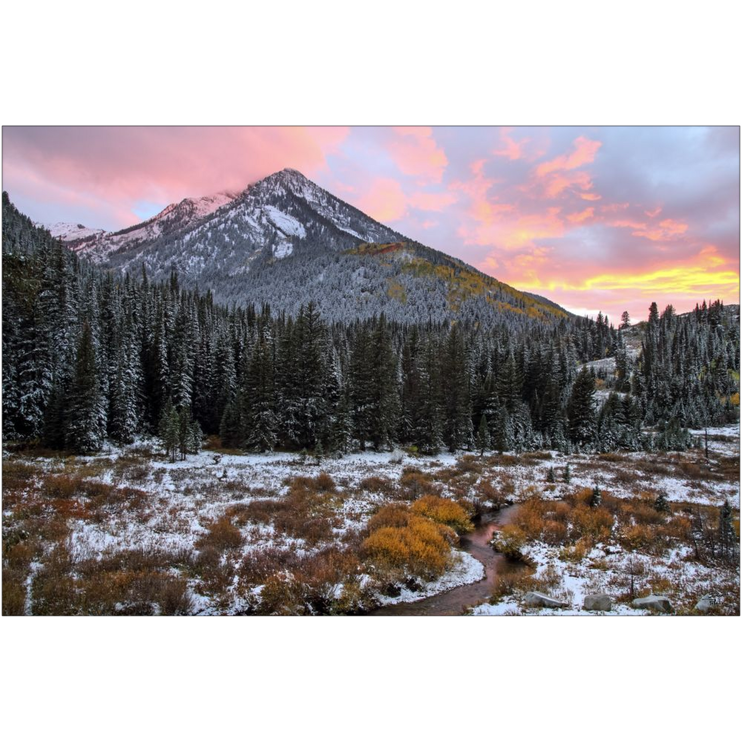 Kessler Peak Fall Sunset - Big Cottonwood Canyon, Utah - bp0163 - Photograph Print Poster Picture Photography Landscape Artist Art Images