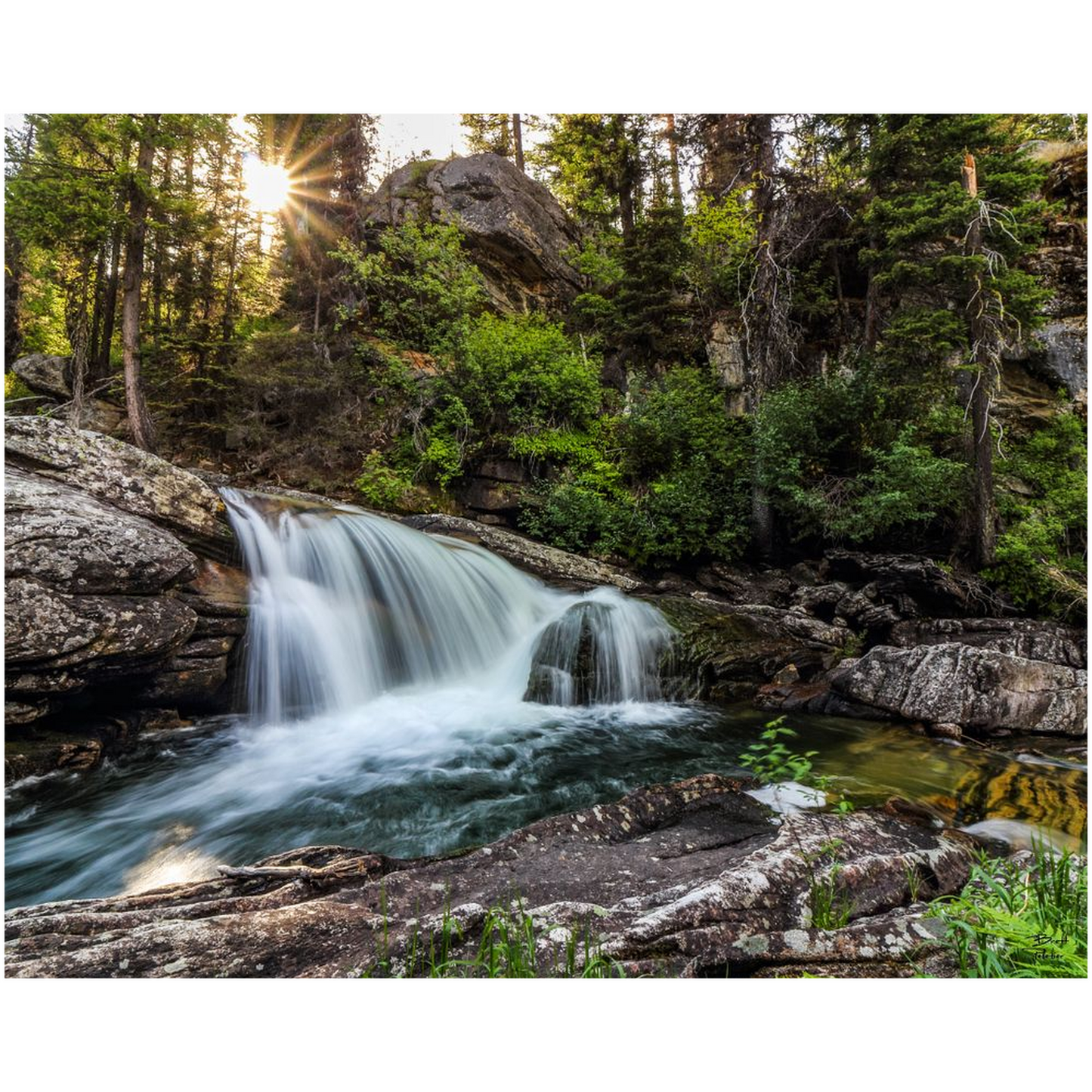 Tin Cup Creek Falls #1 - Bitterroot Mountains, Montana - bp0042 - Photograph Print Poster Picture Photography Art Artist Images Landscape