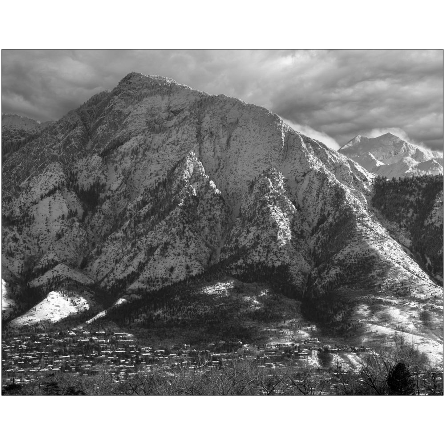 Mount Olympus after a Winter Storm - Salt Lake City, Utah - bp0198 - Photograph Print Poster Picture Photography Images Landscape Art Artist