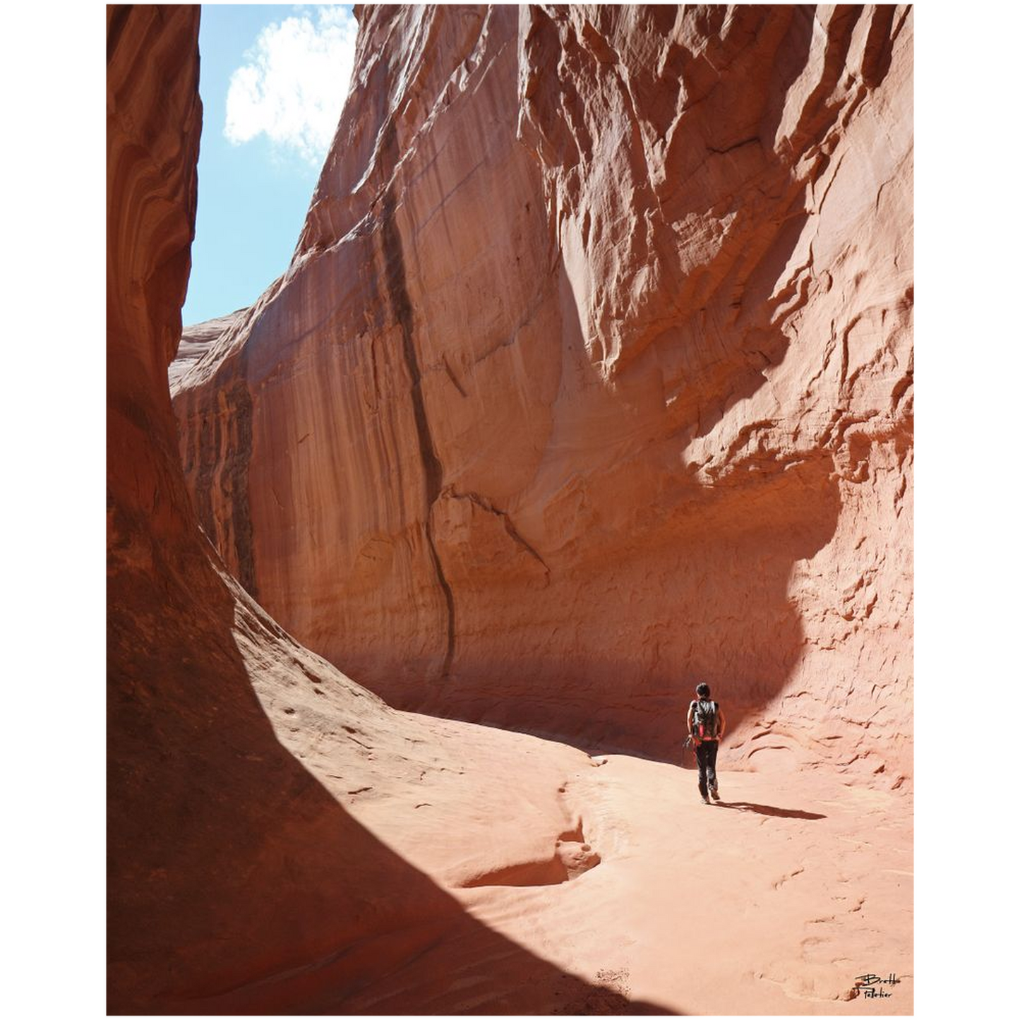 Southern Utah Canyon Hiker - Leprechaun Canyon - Hanksville, Utah - bp0175 - Photograph Print Poster Picture Photography Landscape Artist