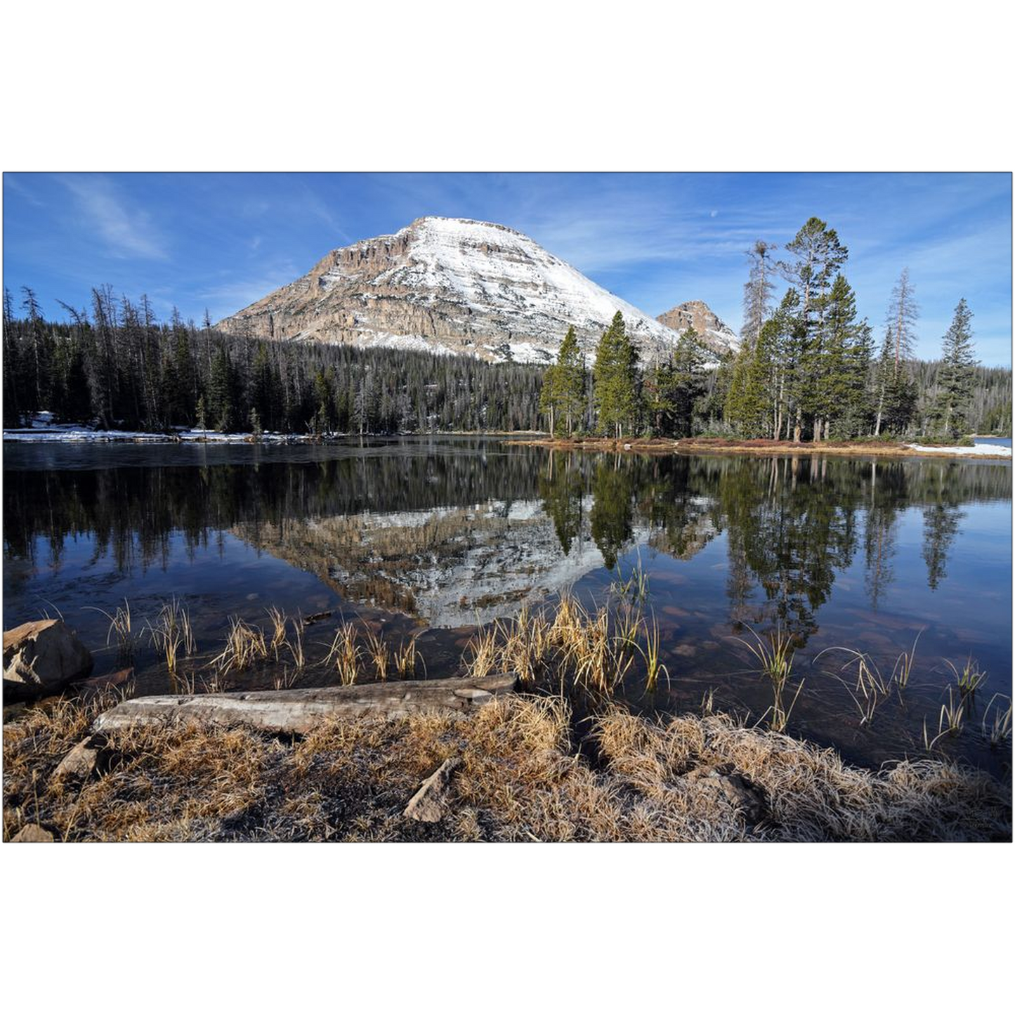 Bald Mountain and Mirror Lake - Uinta Mountains, Utah - bp0024 - Photograph Print Poster Picture Photography Art Artist Landscape