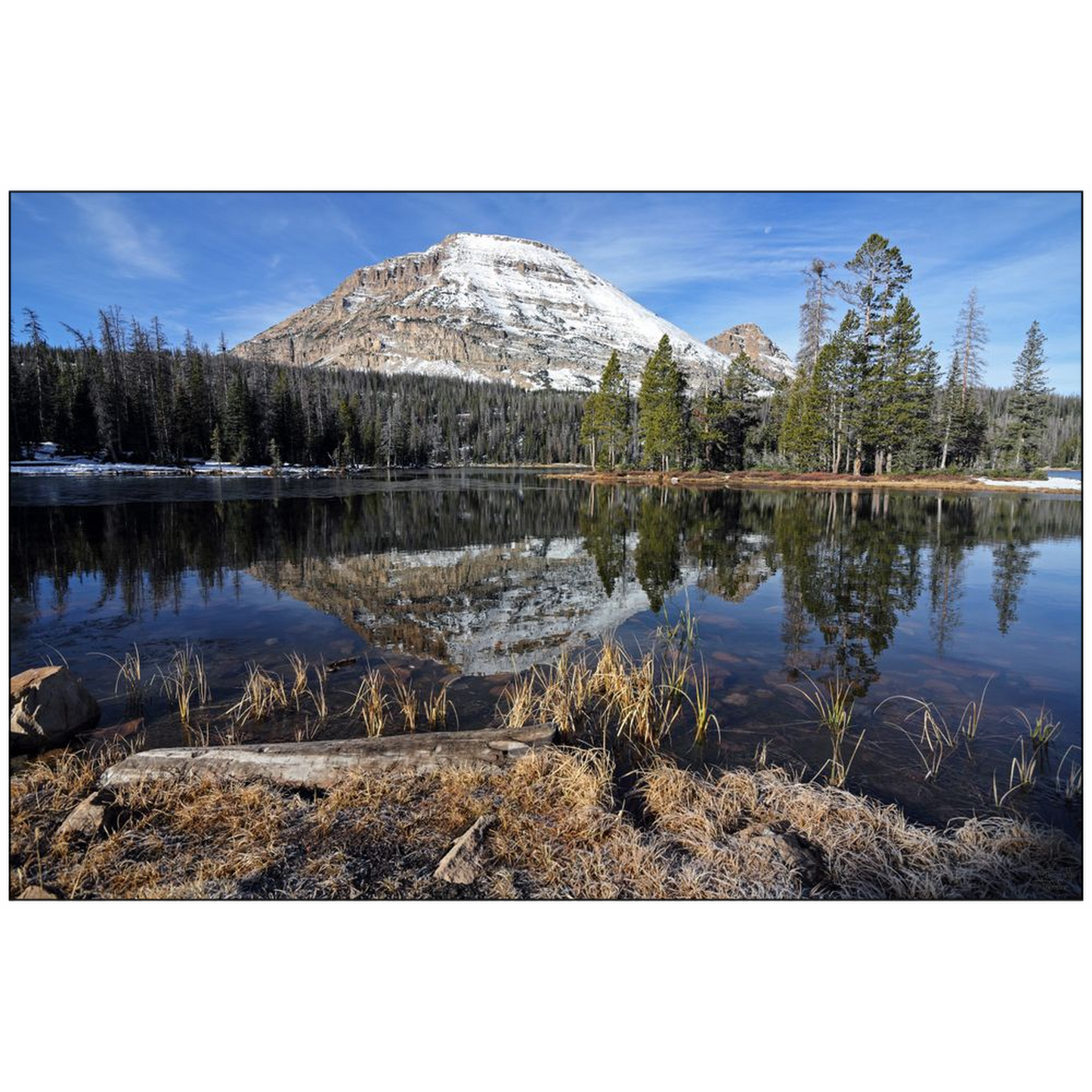 Bald Mountain and Mirror Lake - Uinta Mountains, Utah - bp0024 - Photograph Print Poster Picture Photography Art Artist Landscape