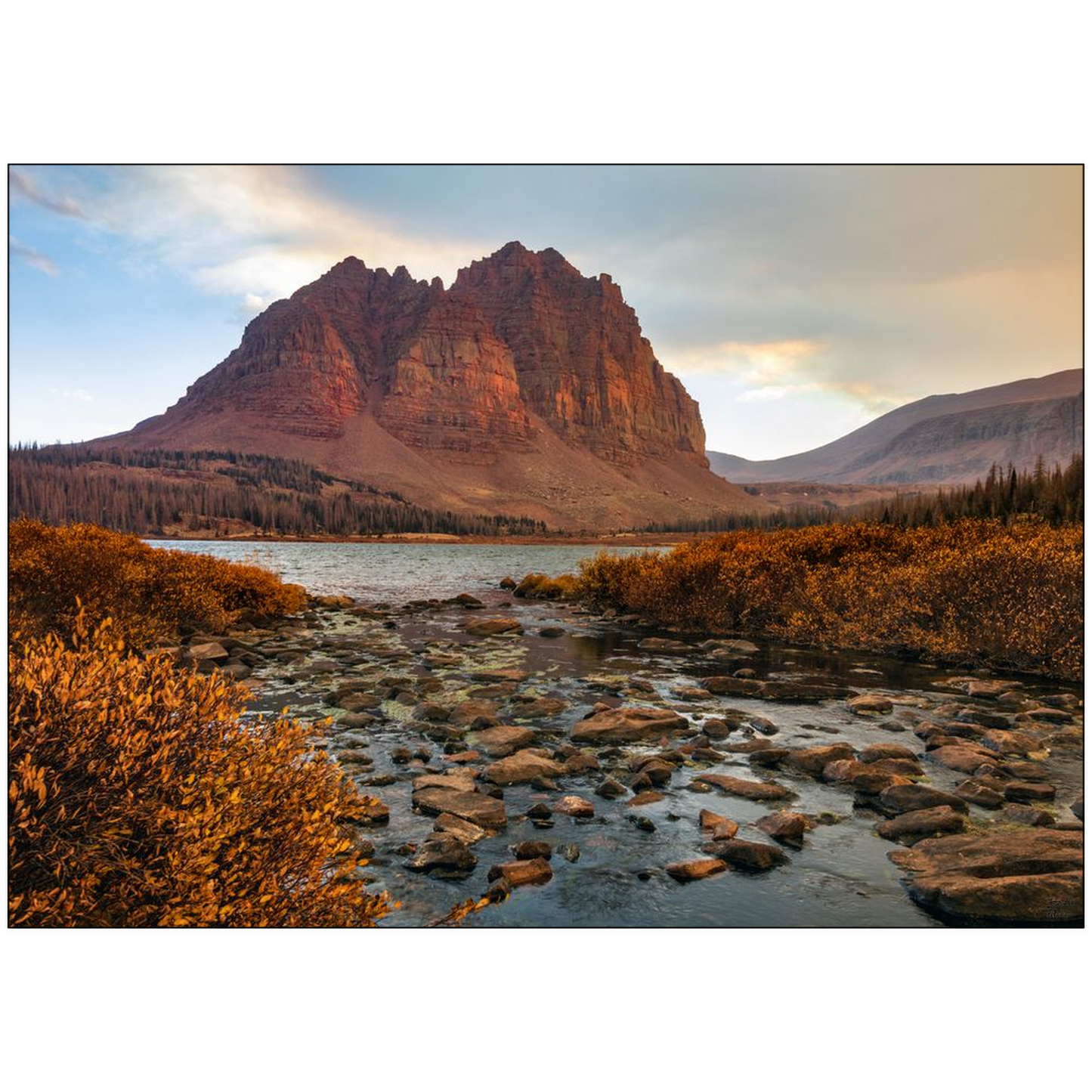 Red Castle Autumn Sunset - High Uinta Wilderness, Utah - bp0222 - Photograph Print Poster Picture Photography Images Landscape Art Artist