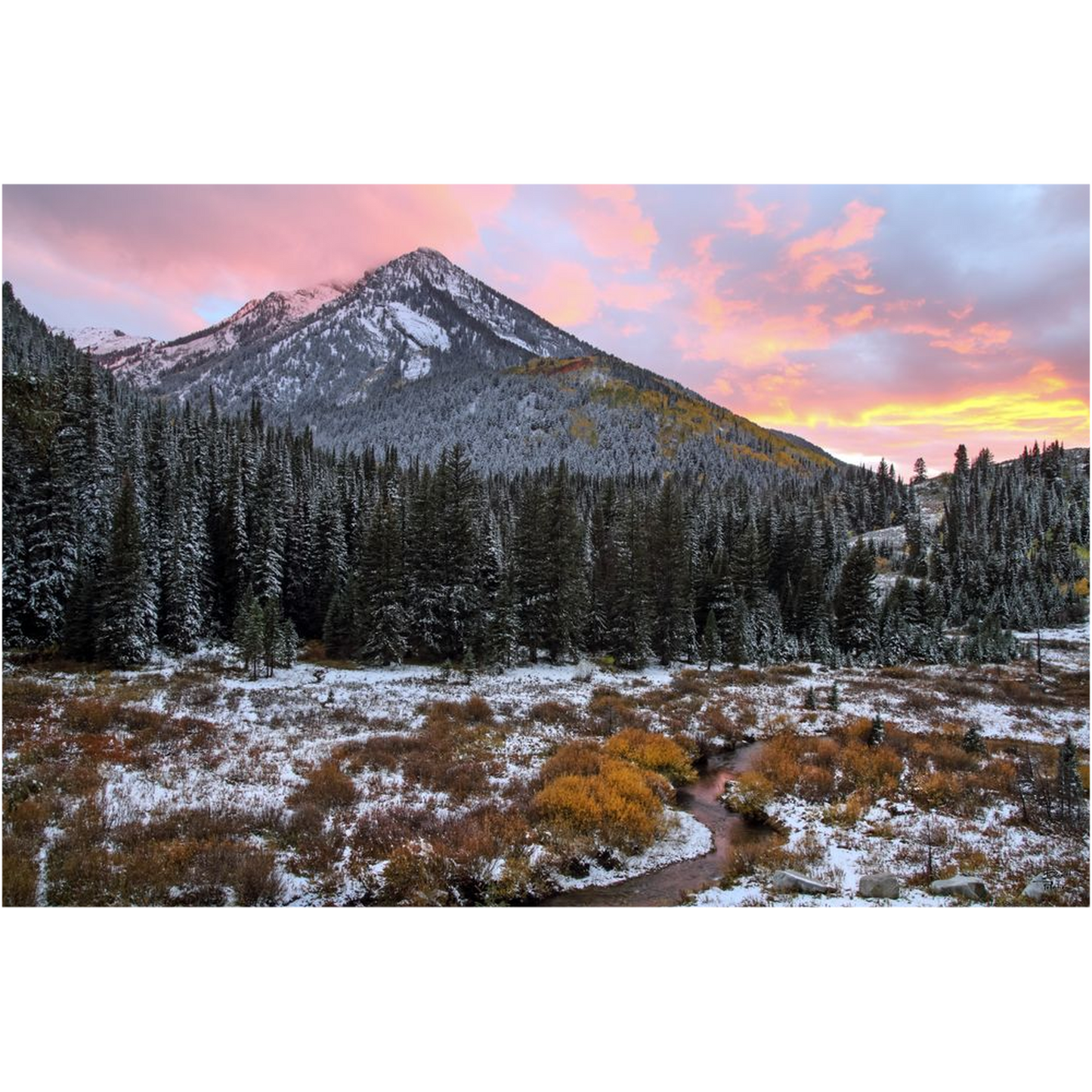 Kessler Peak Fall Sunset - Big Cottonwood Canyon, Utah - bp0163 - Photograph Print Poster Picture Photography Landscape Artist Art Images