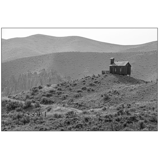 Black and White School House on the Hill - Idaho - bp0077 - Photograph Print Poster Picture Photography Art Artist Images Camera Landscape