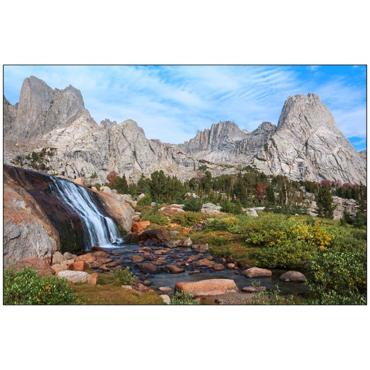 Cirque of the Towers and Waterfall - Wind River - Wyoming - bp0120 - Photograph Print Poster Picture Landscape Photography Art Artist