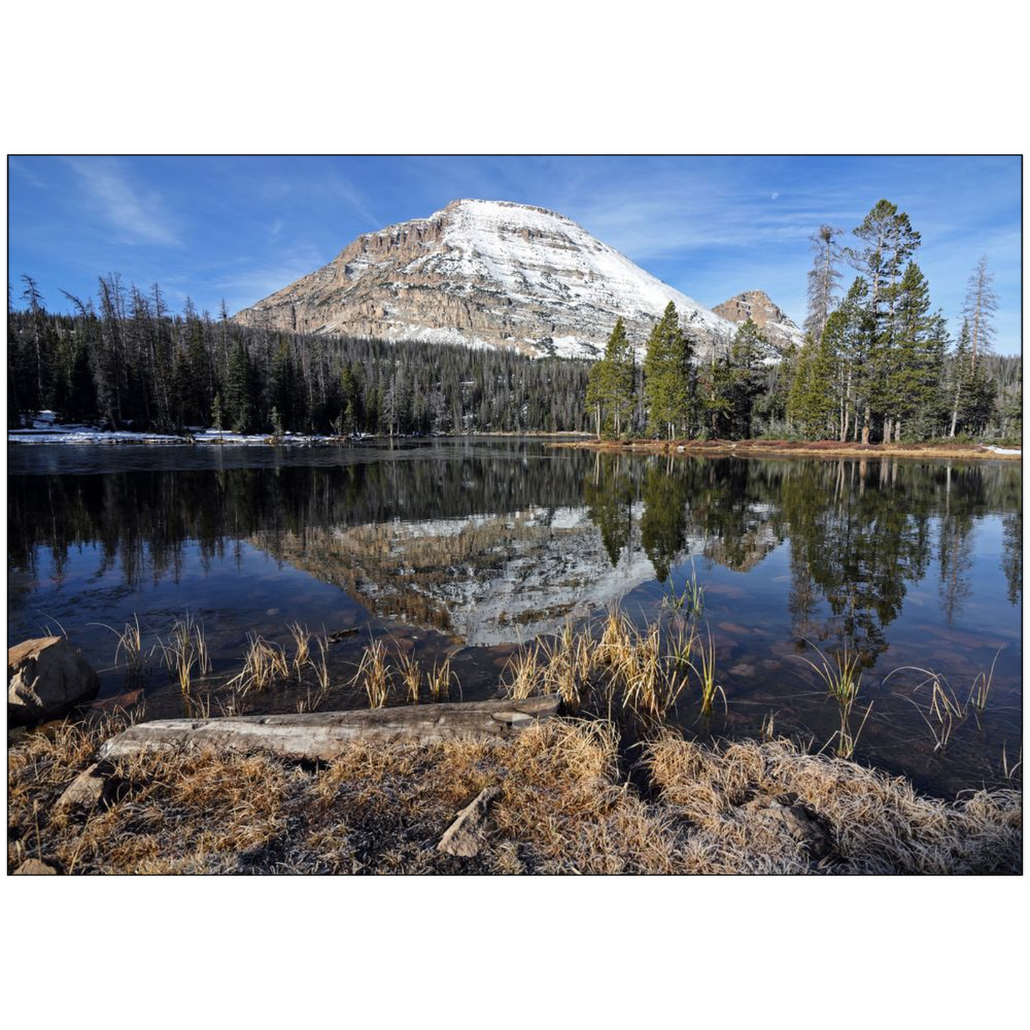 Bald Mountain and Mirror Lake - Uinta Mountains, Utah - bp0024 - Photograph Print Poster Picture Photography Art Artist Landscape