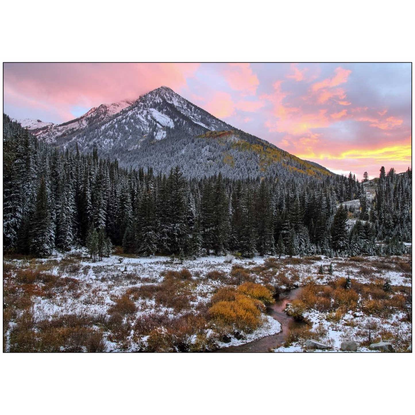 Kessler Peak Fall Sunset - Big Cottonwood Canyon, Utah - bp0163 - Photograph Print Poster Picture Photography Landscape Artist Art Images