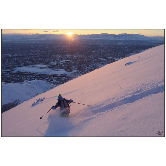 Wasatch Foothill Skier - Salt Lake City, Utah - bp0045 - Photograph Print Poster Picture Photography Art Artist Images Landscape