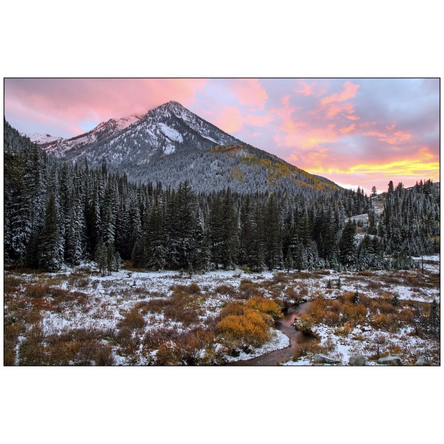 Kessler Peak Fall Sunset - Big Cottonwood Canyon, Utah - bp0163 - Photograph Print Poster Picture Photography Landscape Artist Art Images