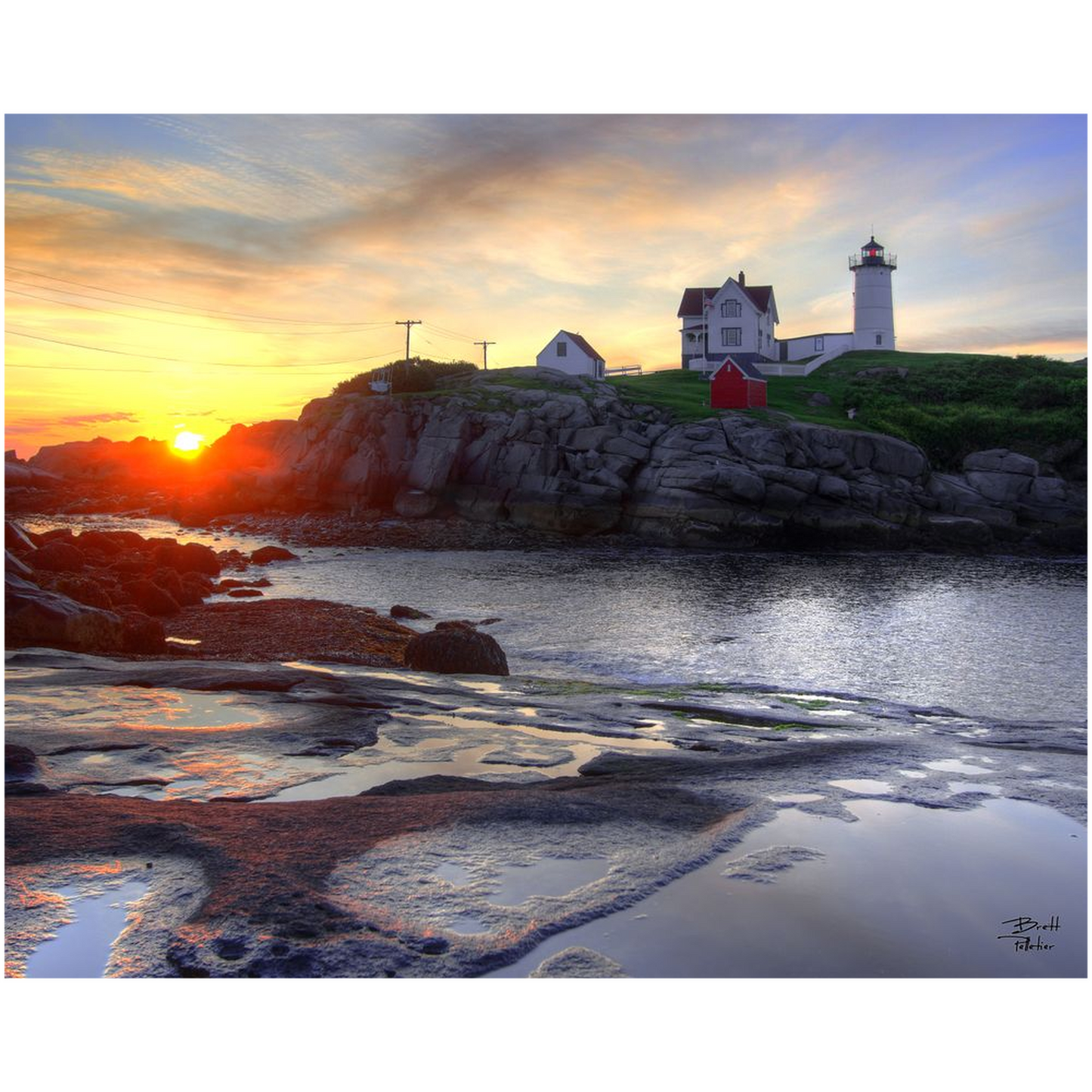 Cape Neddick Lighthouse Sunrise - Maine - bp0049 - Photograph Print Poster Picture Photography Art Artist Images Landscape