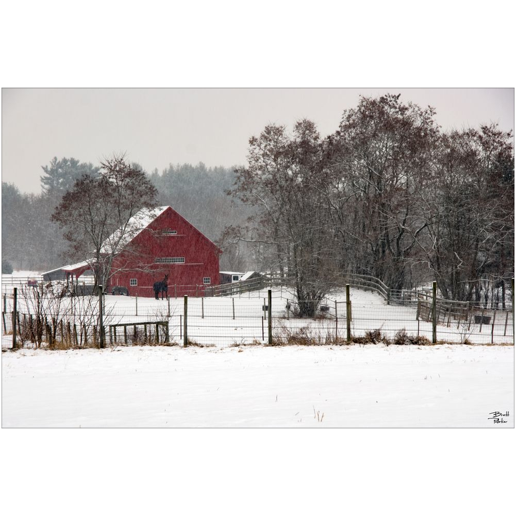 Little Red Barn - Lee, New Hampshire - bp0059 - Photograph Print Poster Picture Photography Art Artist Images Camera Collectibles Landscape