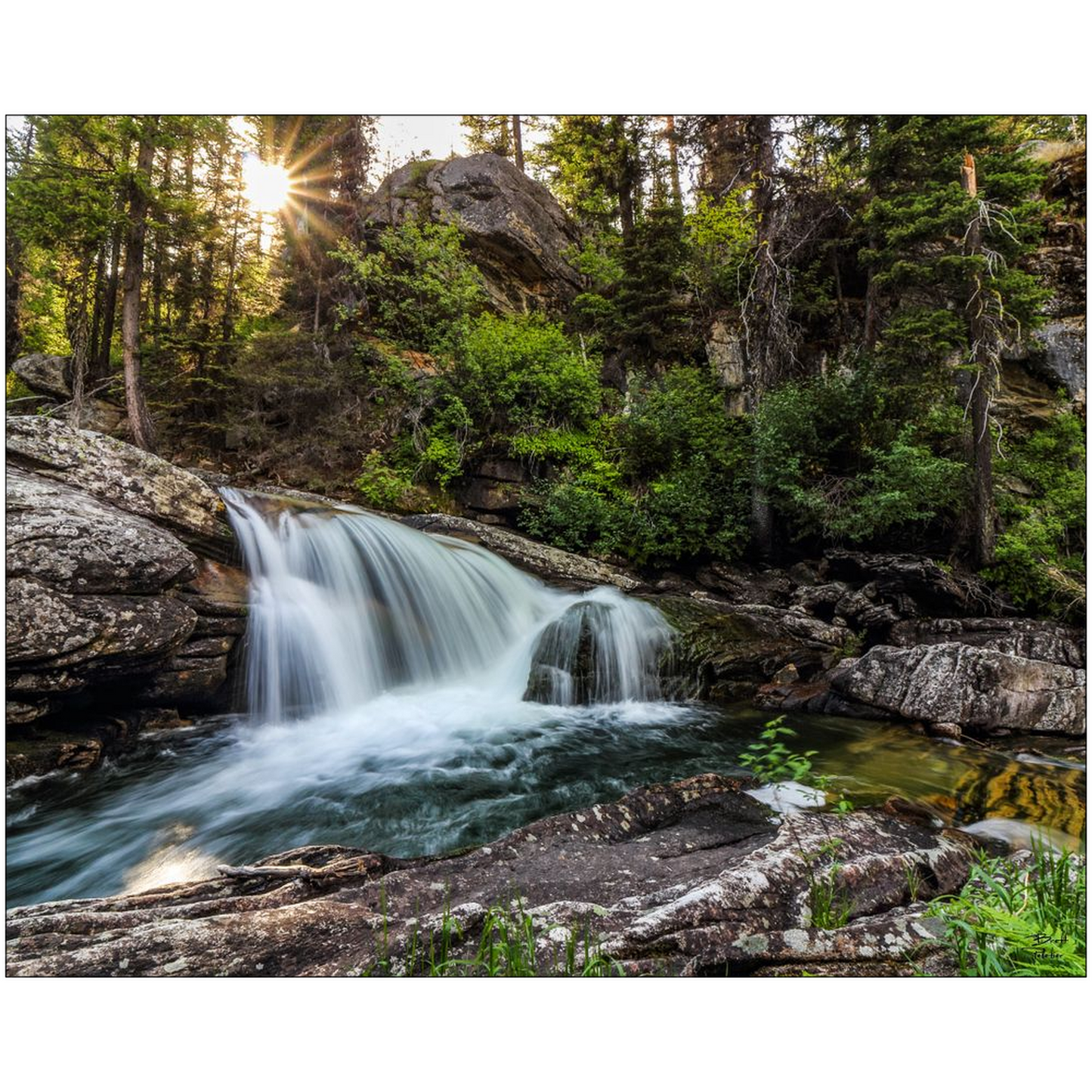 Tin Cup Creek Falls #1 - Bitterroot Mountains, Montana - bp0042 - Photograph Print Poster Picture Photography Art Artist Images Landscape